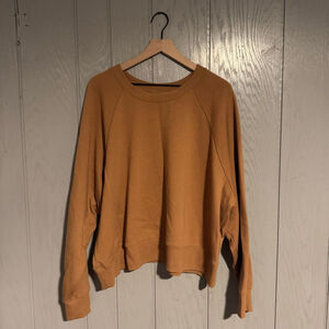 Torrid Cropped Crew Sweatshirt — Camel